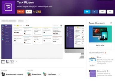 TasklyHub Featured Blog Image of Product Hunt Listing