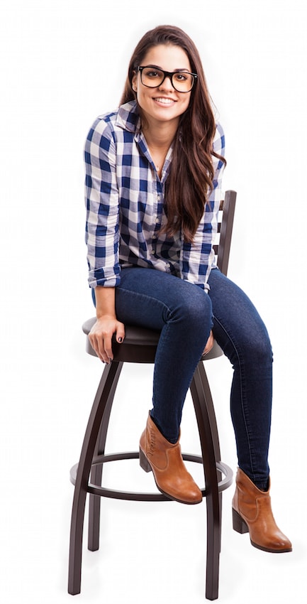 TasklyHub Free Task Management Software Cover Image of Young Employee on Stool